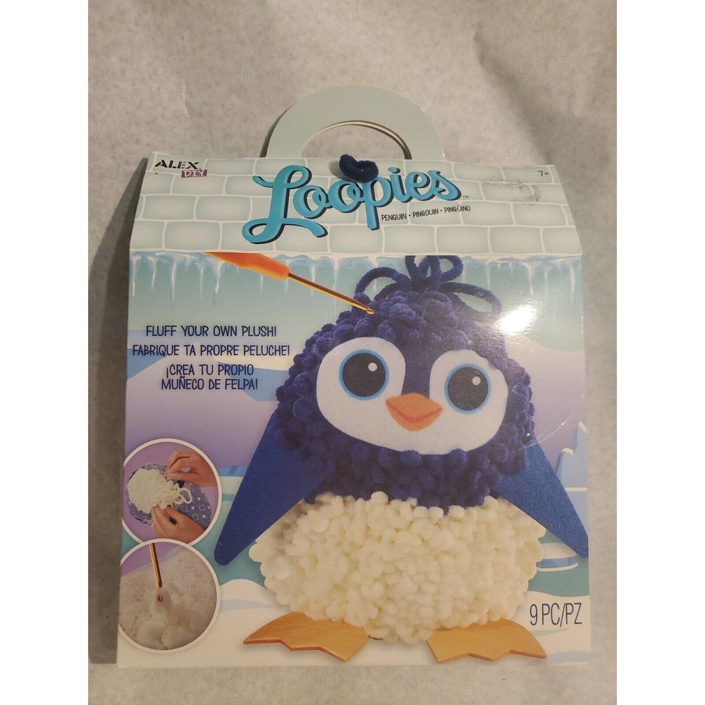 Alex DIY Loopies Yarn Plush Kids Craft Kit Penguin Educational Fun Unisex